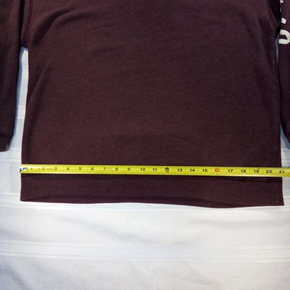 Hollister California Crewneck Sweatshirt Women M Maroon Pullover Logo - Picture 2 of 7